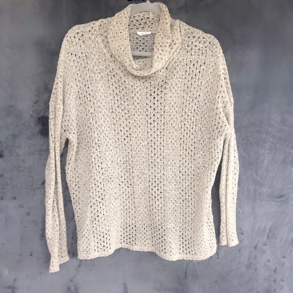 💕 Kimchi Blue Beige Loose Knit Turtleneck Top